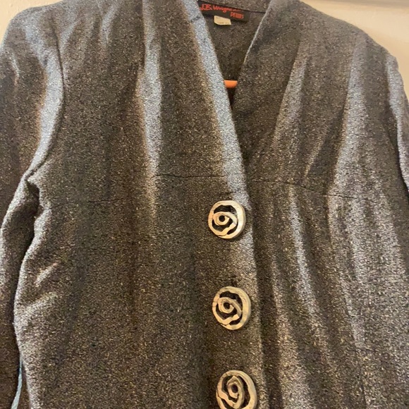 VINTAGE JB WRIGHT DRESS PETITES GRAY SZ 10 CAREER BUTTON DRESS 80’s MADMEN RETRO - Picture 4 of 13